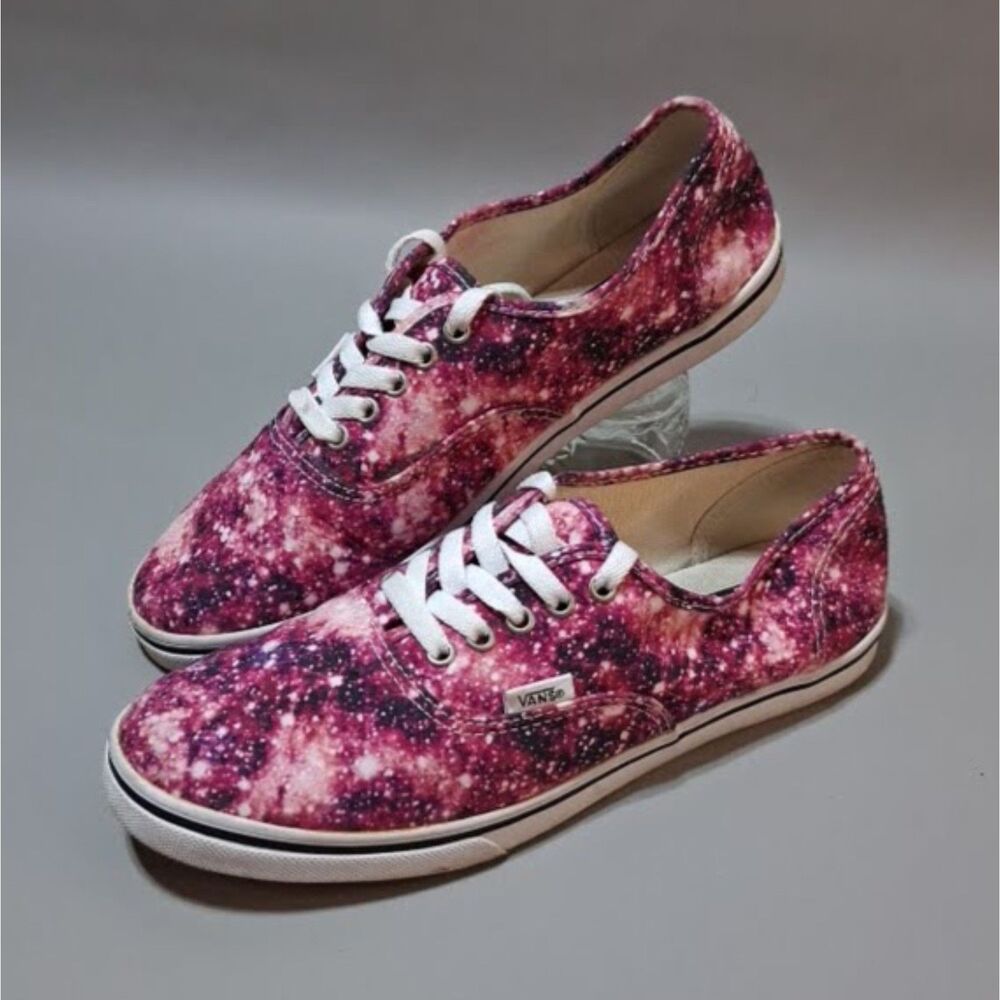 Vans Authentic Cosmic Galaxy Pink Purple Skate Shoes Womens 9 Mens 7.5 Low Top